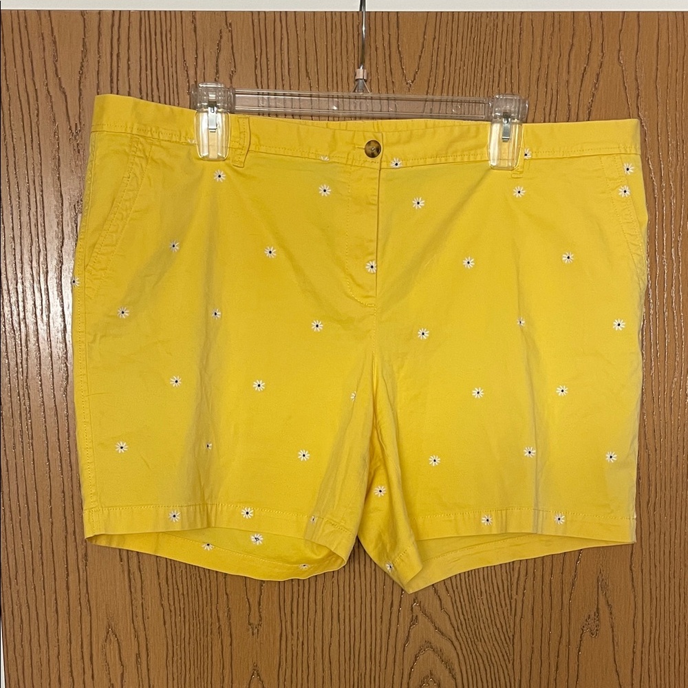 Talbots Yellow Women's Shorts with Floral Accents